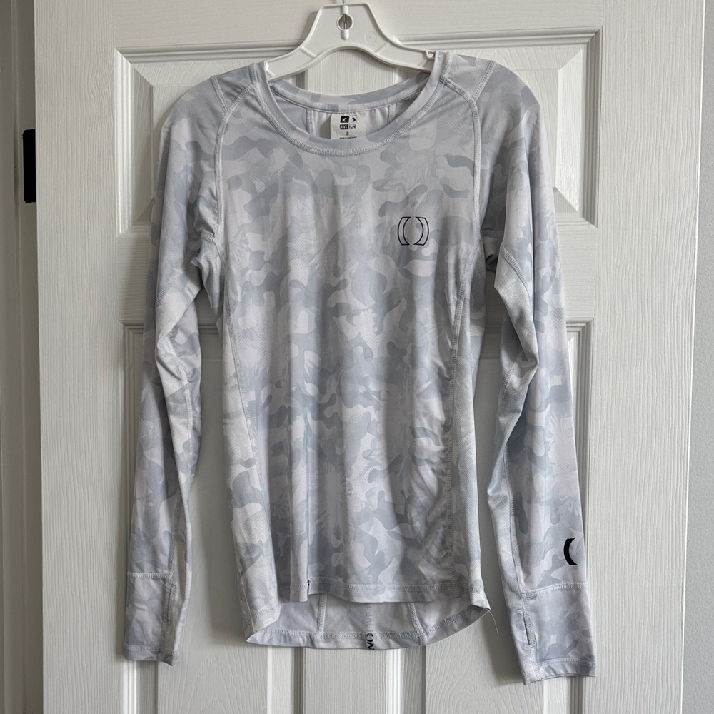 RVCA Gray Camouflage Long Sleeve Top